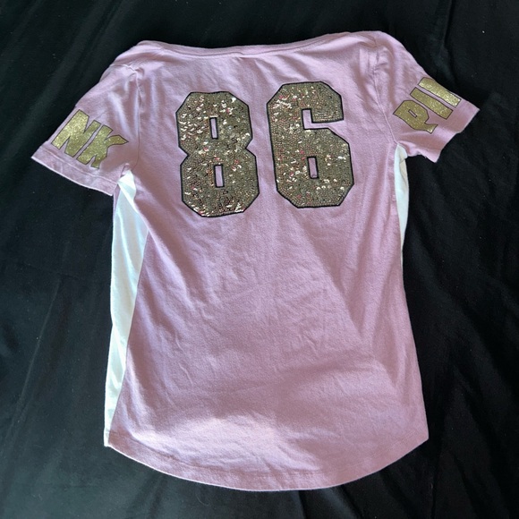 Victoria's Secret Pink Bling V-Neck Tee - Picture 1 of 6